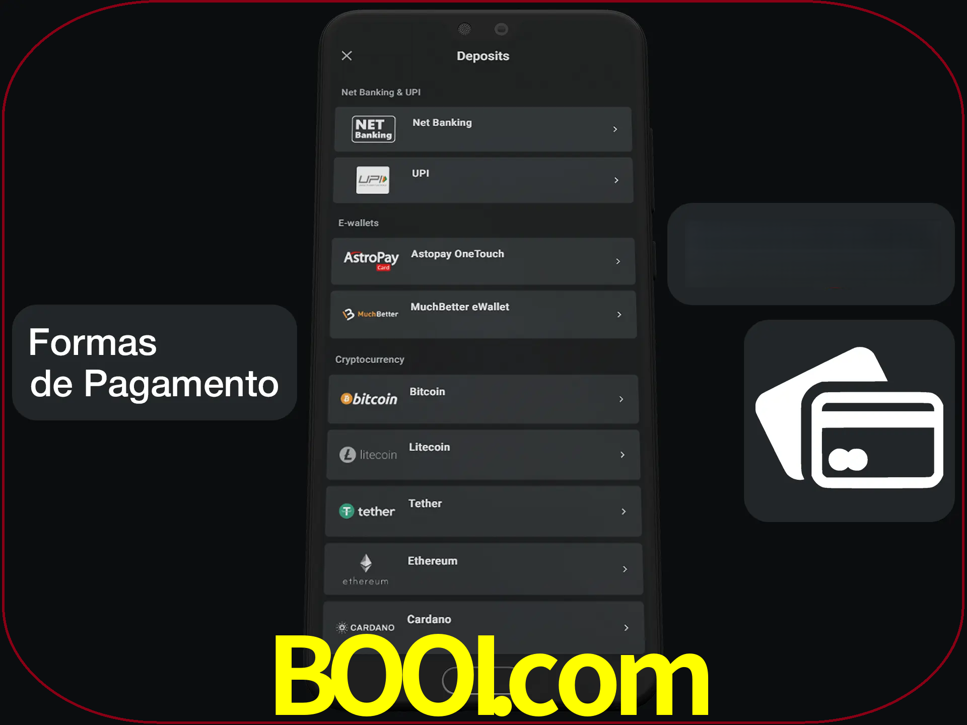 Escolha a forma de pagamento de sua preferência.