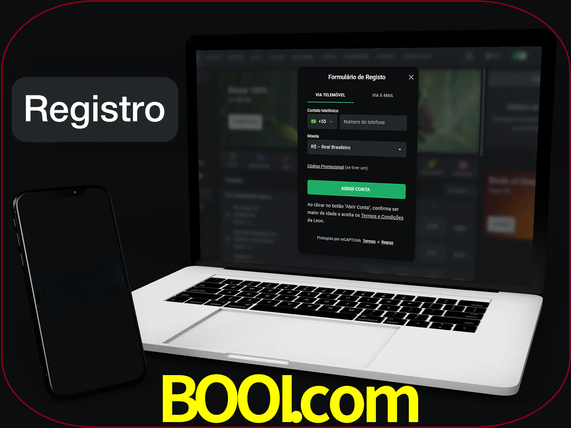 O registro na LeonBet é simples.