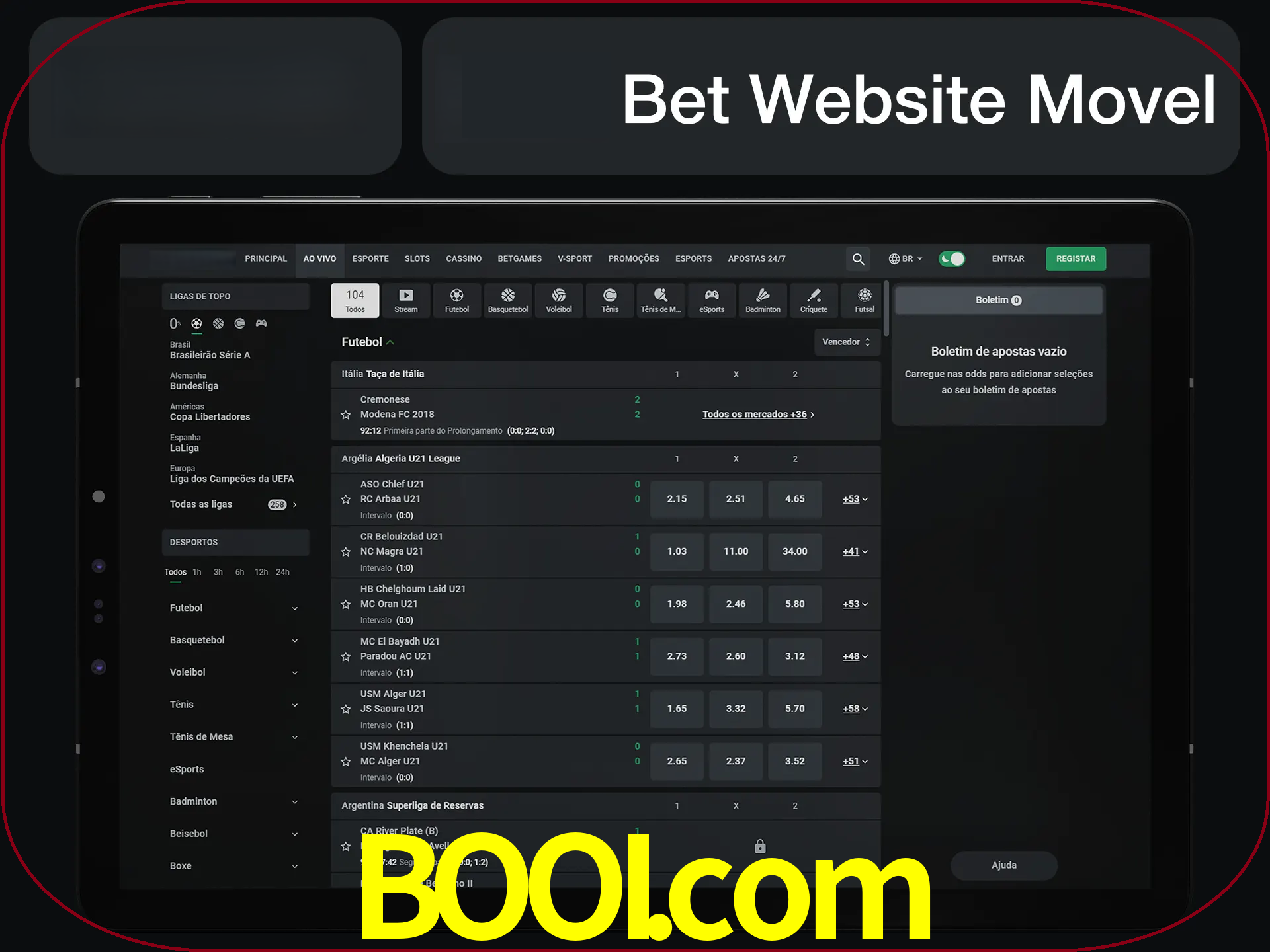 Use nosso website em qualquer dispositivo.