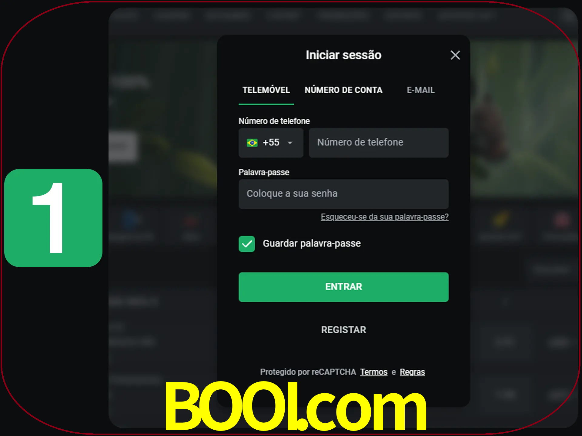 Clique no botão Entrar.